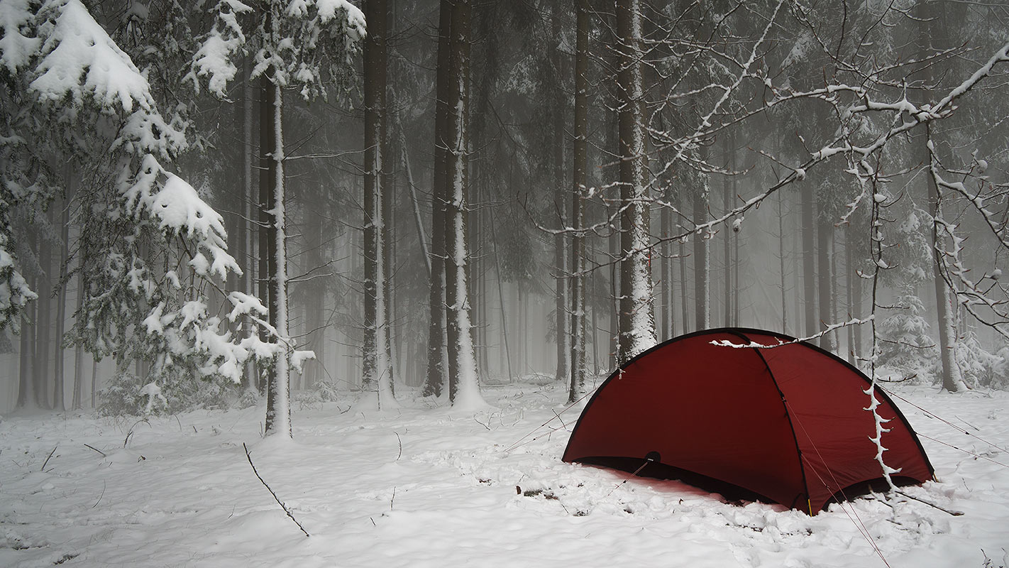 Hilleberg Niak Winter, Zelt im Wald